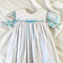 Load image into Gallery viewer, Pastel Floral Puff Sleeve Smocked Tea Dress (4T)