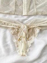Load image into Gallery viewer, Victoria’s Secret Gold Heart Dangle Bustier & Panty Set (36B, L)