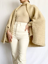 Load image into Gallery viewer, Creamy Hand Knit Vintage Cape (OS)