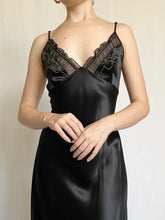 Load image into Gallery viewer, Onyx 90s Victoria’s Secret Pure Silk Beaded Slip Dress (XS-S)