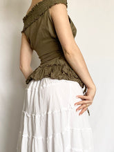 Load image into Gallery viewer, Evergreen Ruffle Corset Blouse (S)