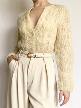 Load image into Gallery viewer, Hand Made Italian Mohair Cardigan Sweater (S)