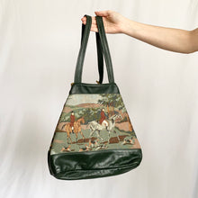 Load image into Gallery viewer, Forest Green Equestrian Tapestry Bag