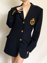 Load image into Gallery viewer, Vintage Ralph Lauren Navy Emblem Crest Wool Blazer (10)