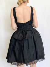 Load image into Gallery viewer, Vintage Gunne Sax Black Cocktail Mini Dress (XS)
