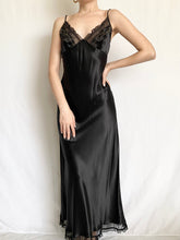 Load image into Gallery viewer, Onyx 90s Victoria’s Secret Pure Silk Beaded Slip Dress (XS-S)