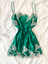 Load image into Gallery viewer, Emerald Green Victoria's Secret Satin Slip Dress (XL)