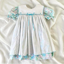 Load image into Gallery viewer, Pastel Floral Puff Sleeve Smocked Tea Dress (4T)