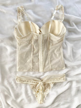 Load image into Gallery viewer, Victoria’s Secret Gold Heart Dangle Bustier & Panty Set (36B, L)