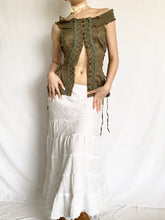 Load image into Gallery viewer, Evergreen Ruffle Corset Blouse (S)