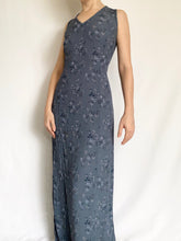 Load image into Gallery viewer, Blue Roses 1990s Dress (8)