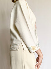 Load image into Gallery viewer, Pastel Flowers 1950s Hand Beaded Cardigan (S/M)