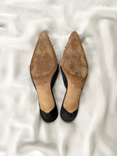 Load image into Gallery viewer, 1990s Isaac Mizrahi Floral Brocade Pointed Toe Kitten Heel Mules (7.5)