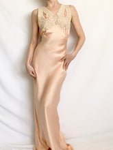 Load image into Gallery viewer, Antique 1930s Pure Silk Pink Bias Gown (XS)