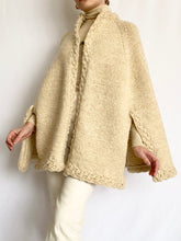 Load image into Gallery viewer, Creamy Hand Knit Vintage Cape (OS)