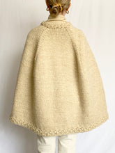 Load image into Gallery viewer, Creamy Hand Knit Vintage Cape (OS)