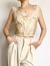 Load image into Gallery viewer, Silk Antique Victorian Ivory Camisole (M/L)