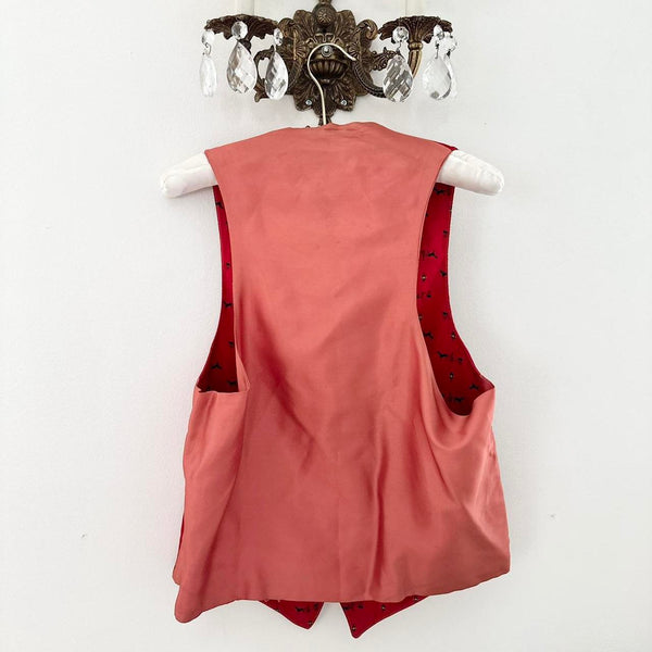 Handmade 60s Red Velvet Reversible Vest (M)