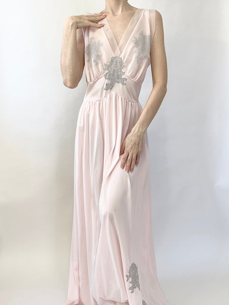 Baby Pink Vintage 1950s Nightgown Slip Dress (S)