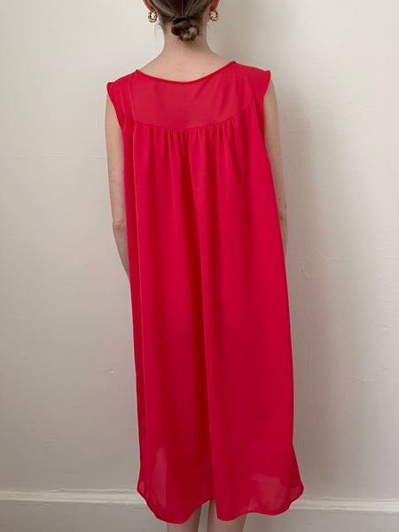 Ravishing Red 60s Peignoir and Nightgown Set (S/M)