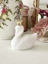 Load image into Gallery viewer, 1970s Milk Glass Swan Perfume Bottle by Avon
