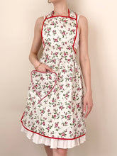 Load image into Gallery viewer, Pink and Red Romantic Ditzy Roses Vintage Pinafore Apron Dress
