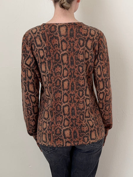 Lambswool Angora Cheetah Leopard Cardigan (M)