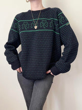 Load image into Gallery viewer, Lucky Shamrock Hand Knit Irish Sweater (L)
