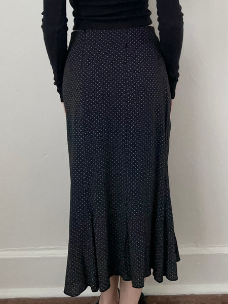 Vintage Italian Black Swiss Dot Skirt (M)