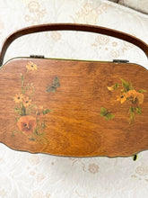 Load image into Gallery viewer, 1970s Handmade Floral Butterfly Basket Purse
