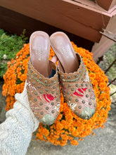 Load image into Gallery viewer, Bohemian Studded Patchwork Tapestry Mule Clogs (6.5)
