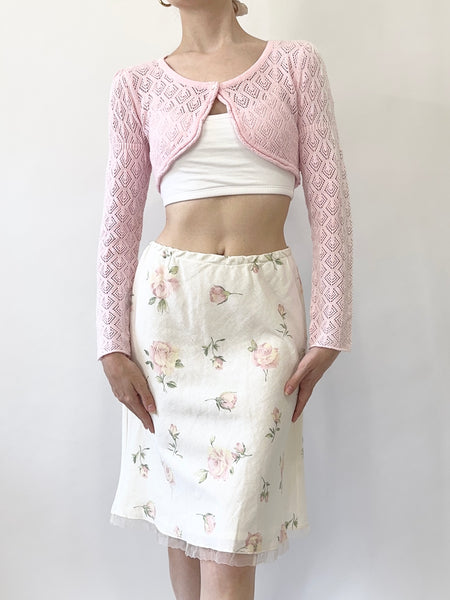 Blushing Rose Linen Skirt (XS)