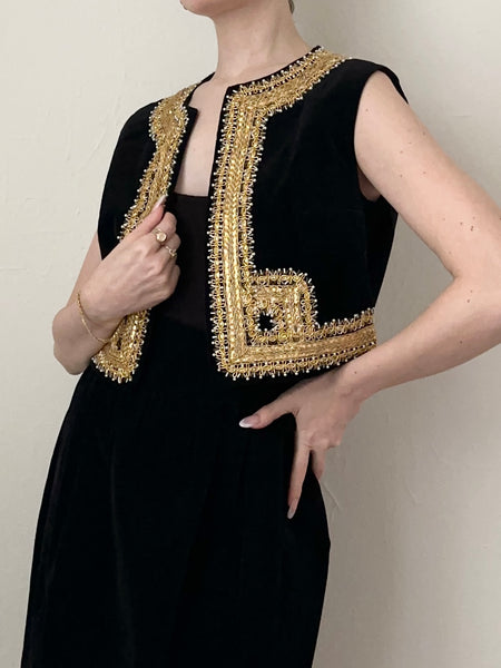 Hand Made Turkish Style Velvet Theater Costume Waist Coat Skirt Set (XS)