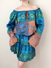 Load image into Gallery viewer, Y2K 2000s Colorful Pure Silk Tunic Blouse/ Dress (XS)
