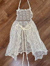 Load image into Gallery viewer, Antique White Edwardian Filet Lace Apron
