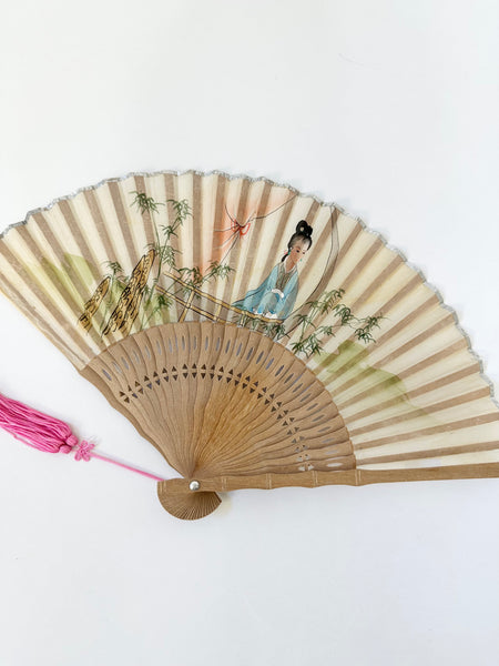 1950s Asian Silk Fan
