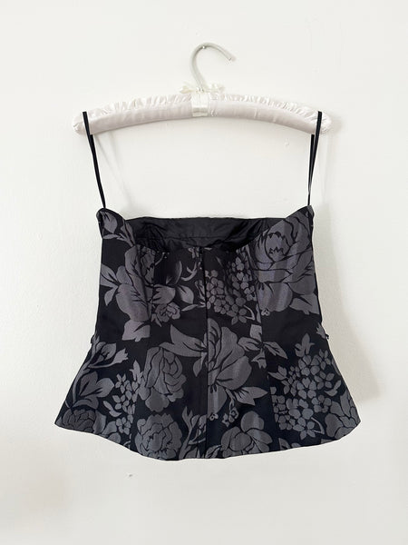 Strapless Bustier Rose Blouse (4, S)
