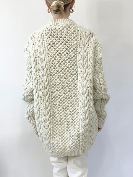 Hand Made Vintage Aran Jumper Sweater (L)
