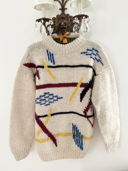 60s Hand Knit Wool Ecuadorian Sweater (M/L)