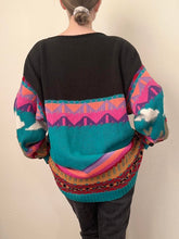 Load image into Gallery viewer, Southwestern Lux Knit Cactus Clouds Sweater (L)
