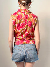 Load image into Gallery viewer, Pink Summer Rose Cotton Blouse (S/M)
