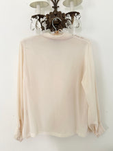 Load image into Gallery viewer, Vintage Hand Embroidered Silk Cream Blouse (M)
