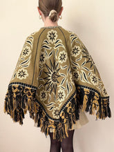 Load image into Gallery viewer, 60s Reversible Celestial Sun Boho Tapestry Poncho (OS)
