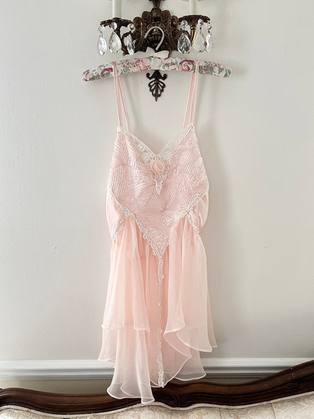 Vintage 1980s Pink Ballerina Slip Dress (M)