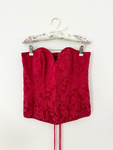 Ravishing Red Damask Jacquard Corset (38)