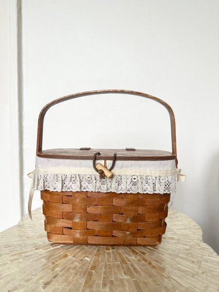Vintage Handmade Longaberger Basket Purse