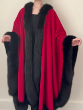 Load image into Gallery viewer, Parisian Red Wool Fur Trim Cape (M/L)
