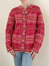 Load image into Gallery viewer, Red Wool Winter Cardigan Sweater (S/M)
