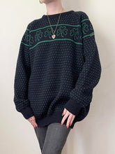 Load image into Gallery viewer, Lucky Shamrock Hand Knit Irish Sweater (L)
