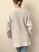 Load image into Gallery viewer, 90s Linen Cotton Ribbed Cardigan Sweater (L)
